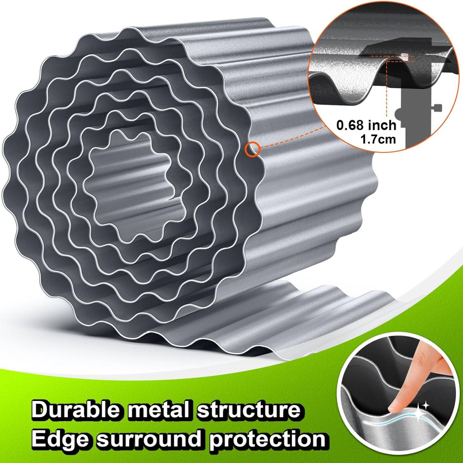 Corrugated Metal Garden Edging (per metre): image 2